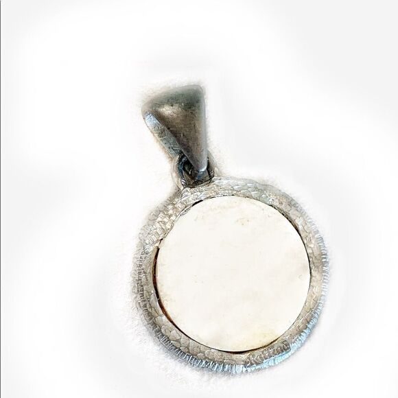 Vtg LARGE courting lovers transferwear pewter pendant-ROMANTIC LOVERS 2" X 1.5" - Picture 8 of 8